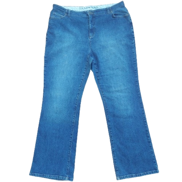 Lands' End Denim - Land's End Original Fit Classic Waist Boot Leg Denim Blue Jeans